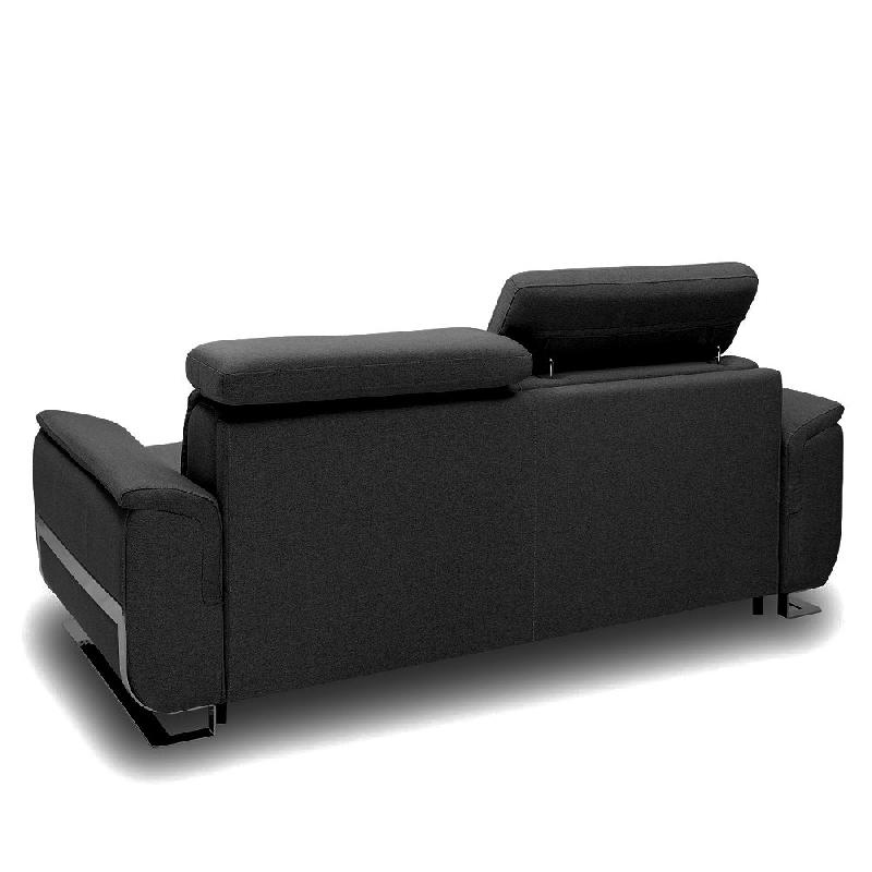 Canapé convertible express Réaumur - 140 cm - Matelas 16 cm - Pieds luge - Cuir vachette noir_3