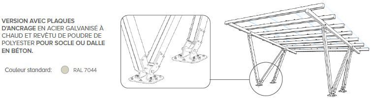 Ombrière photovoltaïque en aluminium_Plaque acier ancrage_GIULIO BARBIERI_3