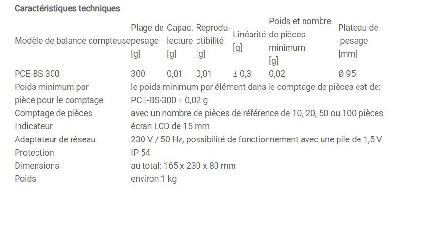 PCE-BS 300 - Balance compteuse - PCE Instruments France - 0,01 g de précision - économique et portable_3