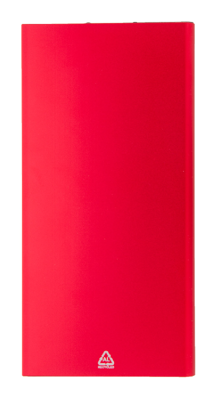 Power Bank USB - Boîtier en aluminium recyclé - Chargeur solaire intégré - Batterie 4000 mAh - Rouge_3