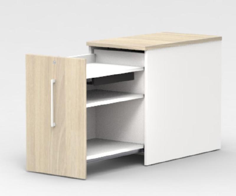 Caisson latéral maxi rangement - Mobel Linea - Gris aluminium, Gris, Gauche_3