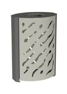 Corbeille Cendrier Venise 120 L - Acier et Tôle Découpée - Couvercle Réhaussé - Cendrier à Tiroir_3