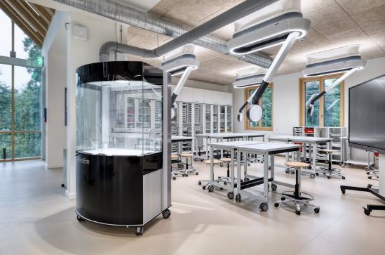 Sorbonne de laboratoire mobile en verre et hauteur de travail 900mm - AEROEM_3