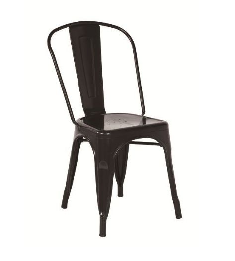 Chaise de terrasse style vintage - Structure acier - Usage intérieur/extérieur - Lot de 4 unités_3