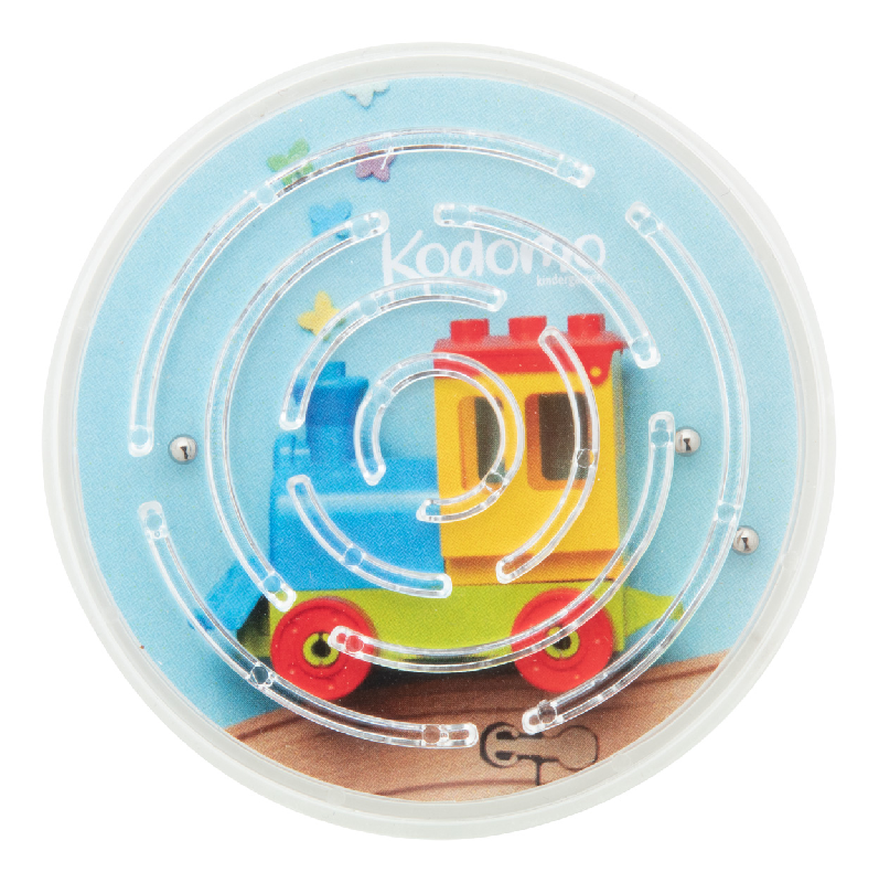 Jeu de patience rond en plastique - avec trois billes de métal et insert papier digital - Marquage inclus_3