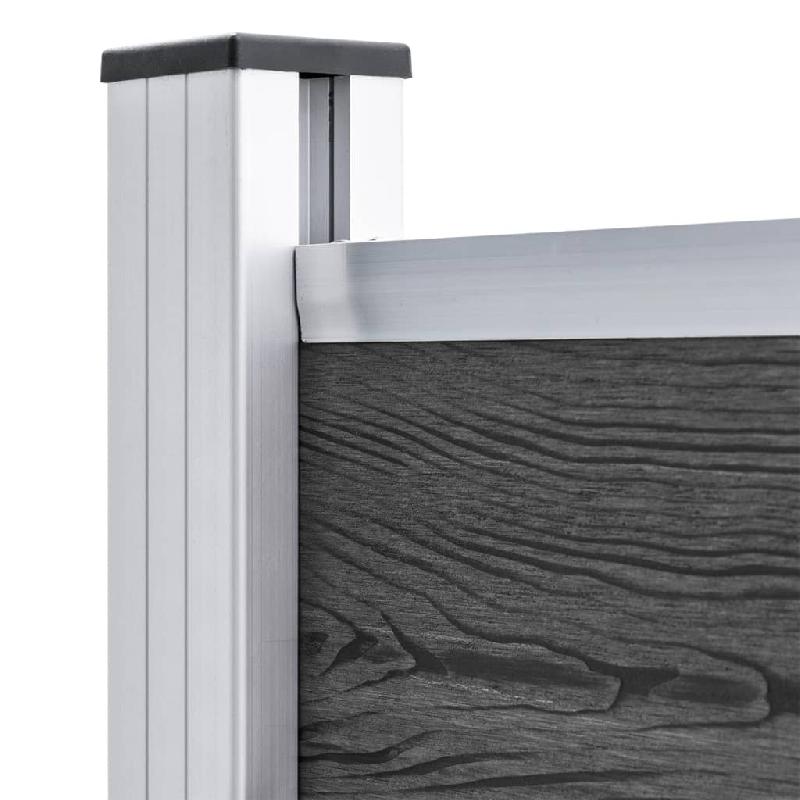 Vidaxl panneau de clôture wpc 95x186 cm noir 148979_3