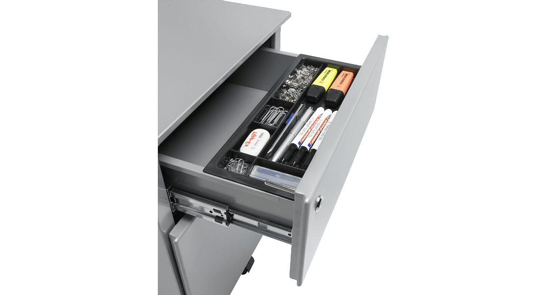 Caisson métallique mobile 3 tiroirs - acier inoxydable - dimensions 42x58x54 cm - garantie 2 ans_3