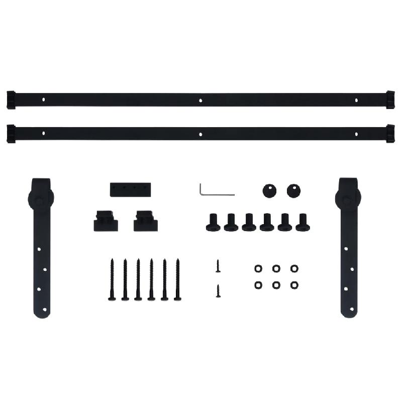 Vidaxl kit mini de porte d'armoire coulissante acier au carbone 200 cm 148014_3