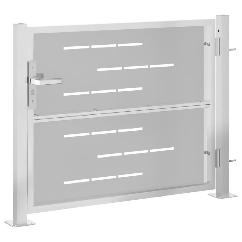 Vidaxl portail de jardin 100x75 cm acier inoxydable 376480_3