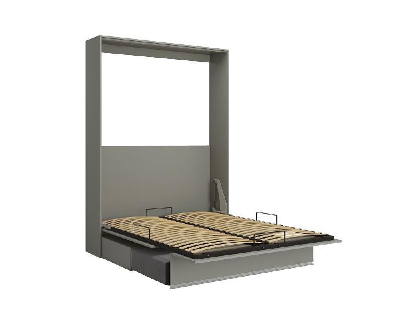 Armoire lit escamotable Genius Sofa - Canapé gris mat avec couchage 140x200 cm_3