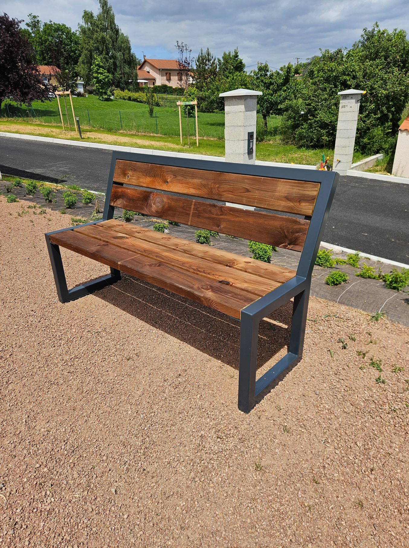 Banc public en bois classique - Urbaneco 42 - Banc et méridienne Miami au style Art Déco 1910_3