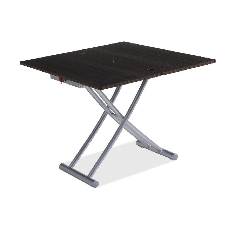 Table basse relevable COLIBRI ultra compacte - mélaminé bois wengué - 100 x 45/90 cm - système à pistons gaz_3