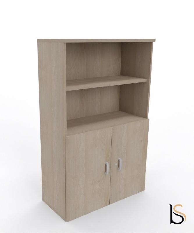 Armoire moyenne avec portes basses - Mobel Linea - 80, Acacia clair_3