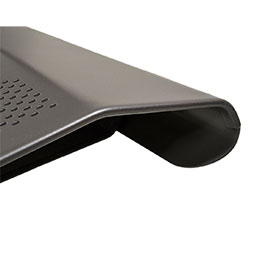 Banc public avec assise et dossier en tôle d'acier perforée - OSLO - structure en tube acier Ø 76 mm_3