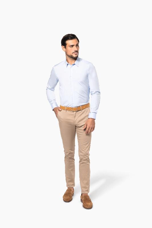 Chemise popeline manches longues homme - Réf: PK504 - 100% coton peigné - Marque Kariban Premium_3