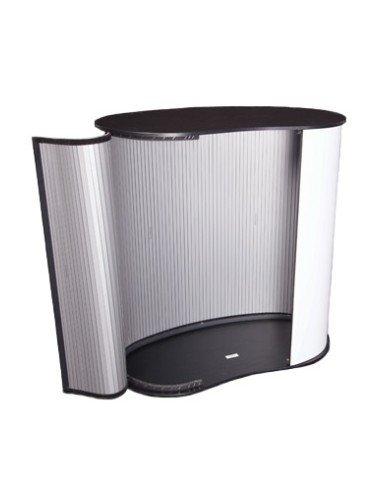 Comptoir d'accueil Lite - Référence PE-COMPT-ACC-LITE - Léger avec tablette en bois noir ou marron/beige_3