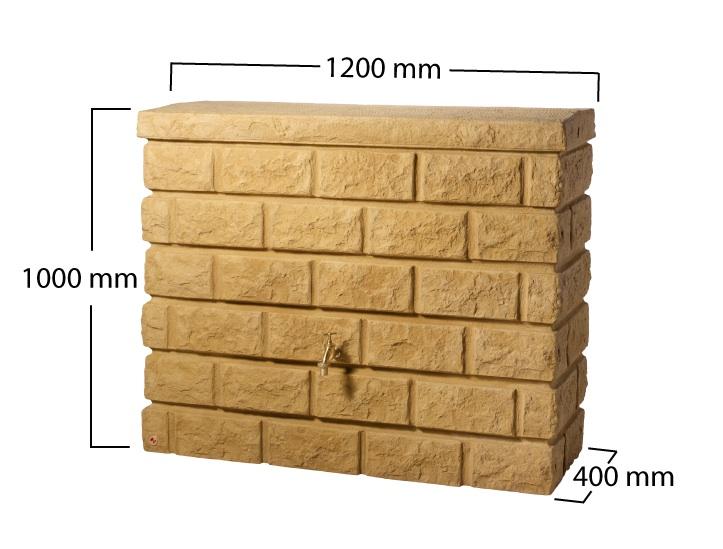 Cuve décorative mur rocky - 400L - sable - récupérateur d'eau de pluie_3
