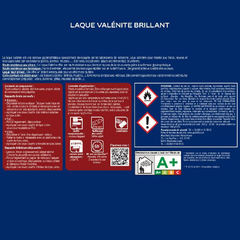Peinture laque boiserie Valénite noir brillant 0,5 L - effet miroir - DULUX VALENTINE_3