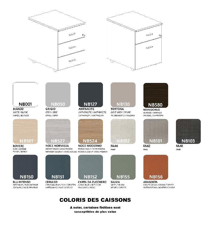 Caisson mobile Torino - Blanc, 3 tiroirs, Oui_3