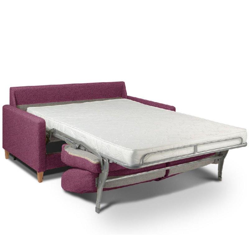 Canapé convertible OGGETTO - Matelas 16 cm - Système express - Sommier à lattes 120 cm - Tweed rose - RENATONISI_3