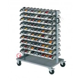 Chariot porte bac Smart 102 - avec bacs à bec - acier galvanisé RAL7000 - dimensions 1023x613x1430 mm - capacité 300 kg_3