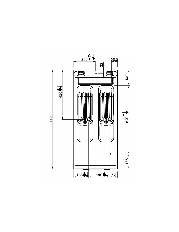Friteuse électrique - 2x8 Litres sur placard - Acier inoxydable - DOMINA PRO 900 MBM_3