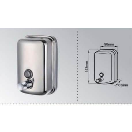 Lot de 3 distributeurs de savon anti-vandalisme en inox - 500 ml - remplissage facile et fixation incluse_3