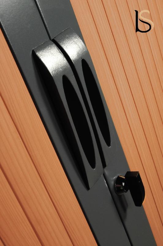 Armoire haute à portes rideaux teinte unie - GAPSA - 102, Blanc pastel_3