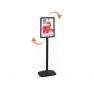 Porte-affiche A4 simple-face pied H 158 cm noir Réf : 214062NR_3