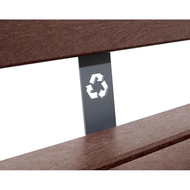 Banc en acier et plastique recyclé Silaos 5 ou 6 lames avec ou sans accoudoir_3