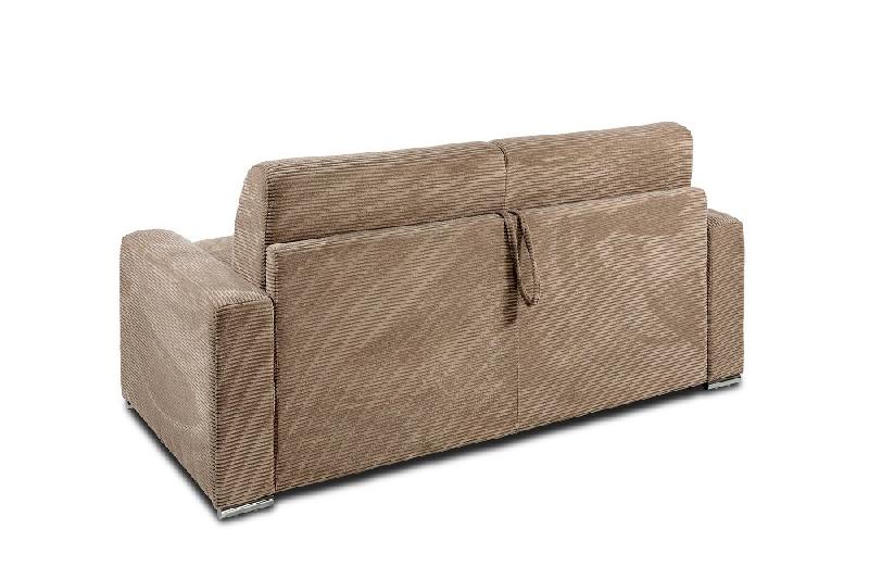 Canapé-lit DREAMER 2-3 places convertible EXPRESS - Matelas 16 cm - Velours côtelé caramel 120x197 cm_3