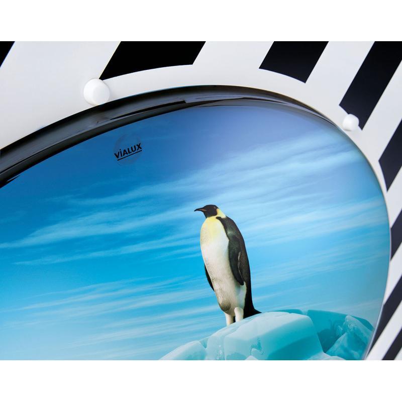 Miroir d'agglomération en inox anti-givre/anti-buée - cadre noir et blanc - ref : 874_3