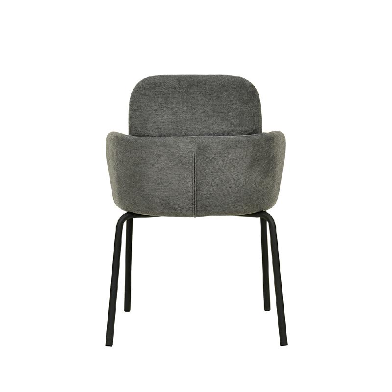 Paddy - Chaise empilable en tissu gris foncé_3