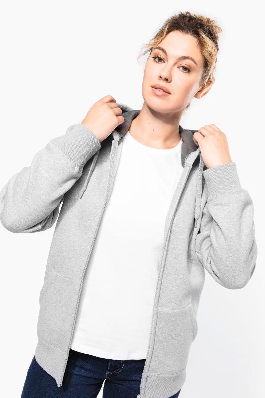 Sweat-shirt zippé à capuche unisexe - Kariban - Réf: K444 - 80% coton peigné, molleton prérétréci, plusieurs tailles et coloris_3
