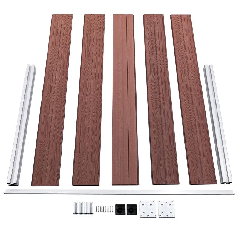 Vidaxl clôture de jardin wpc 526x106 cm marron 3053244_3