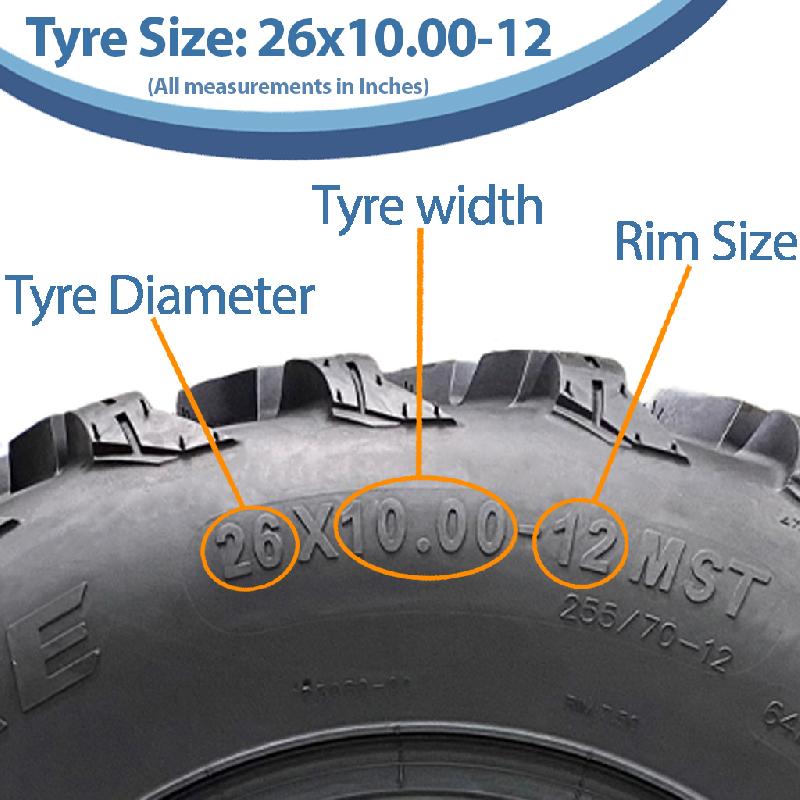 26x10.00-12  26x8.00-12 ATV Tyres 6ply P3080 OBOR Pinacle Road Legal (Set of 4)_3