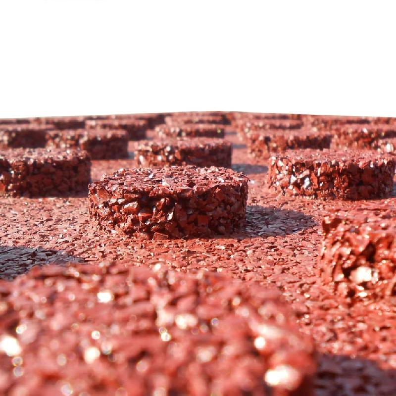 Vidaxl carreaux de protection antichoc 18pc caoutchouc 50x50x3cm rouge 276271_3