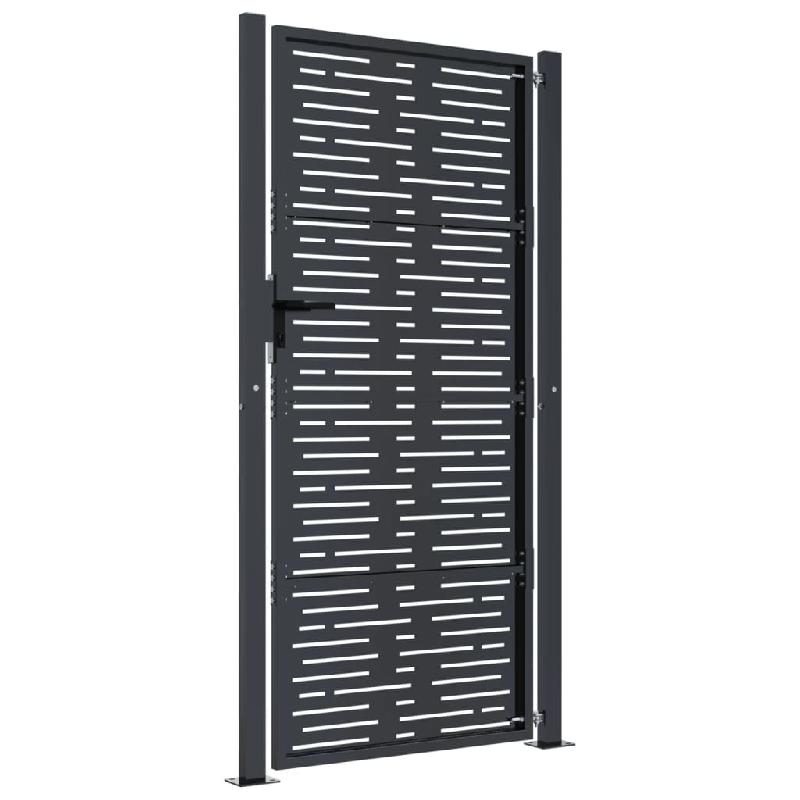 Vidaxl portail de jardin anthracite 105x205 cm conception de carré 153195_3