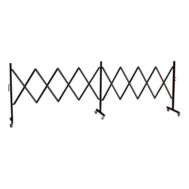 Barrière de sécurité extensible - Noir / Avec roulette / 3000x410x1600_3