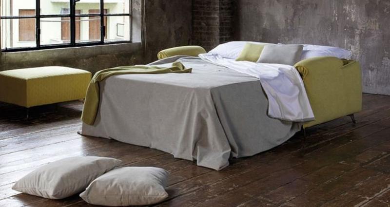 Canapé convertible EPSILON 140x195 cm - Tissu Maracaïbo vert anis - Assise piquée - Fabrication italienne_3