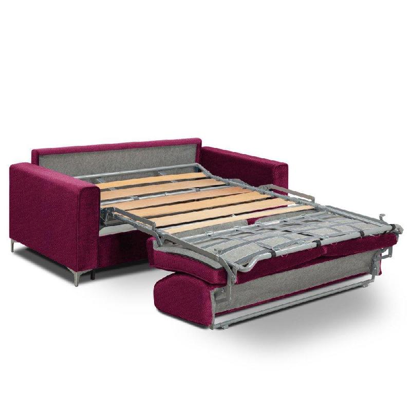 Canapé convertible express Jackson 140cm - Matelas Comfort Bultex® 12cm - Sommier lattes Renatonisi - Tissu tweed rose_3