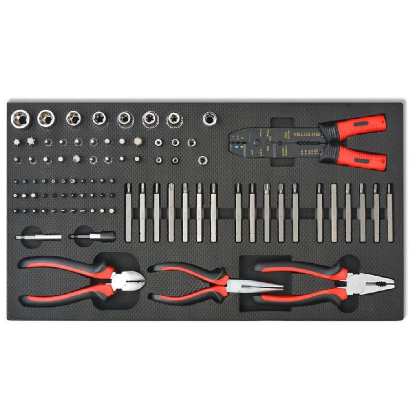 Vidaxl chariot à outils pour atelier avec 1125 outils acier rouge 142248_3