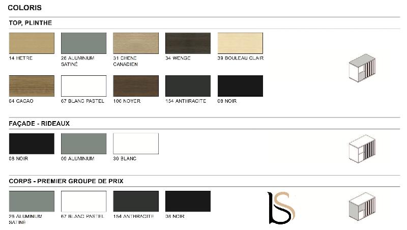 Armoire à rideaux basse en bois - MDD - Blanc pastel_3