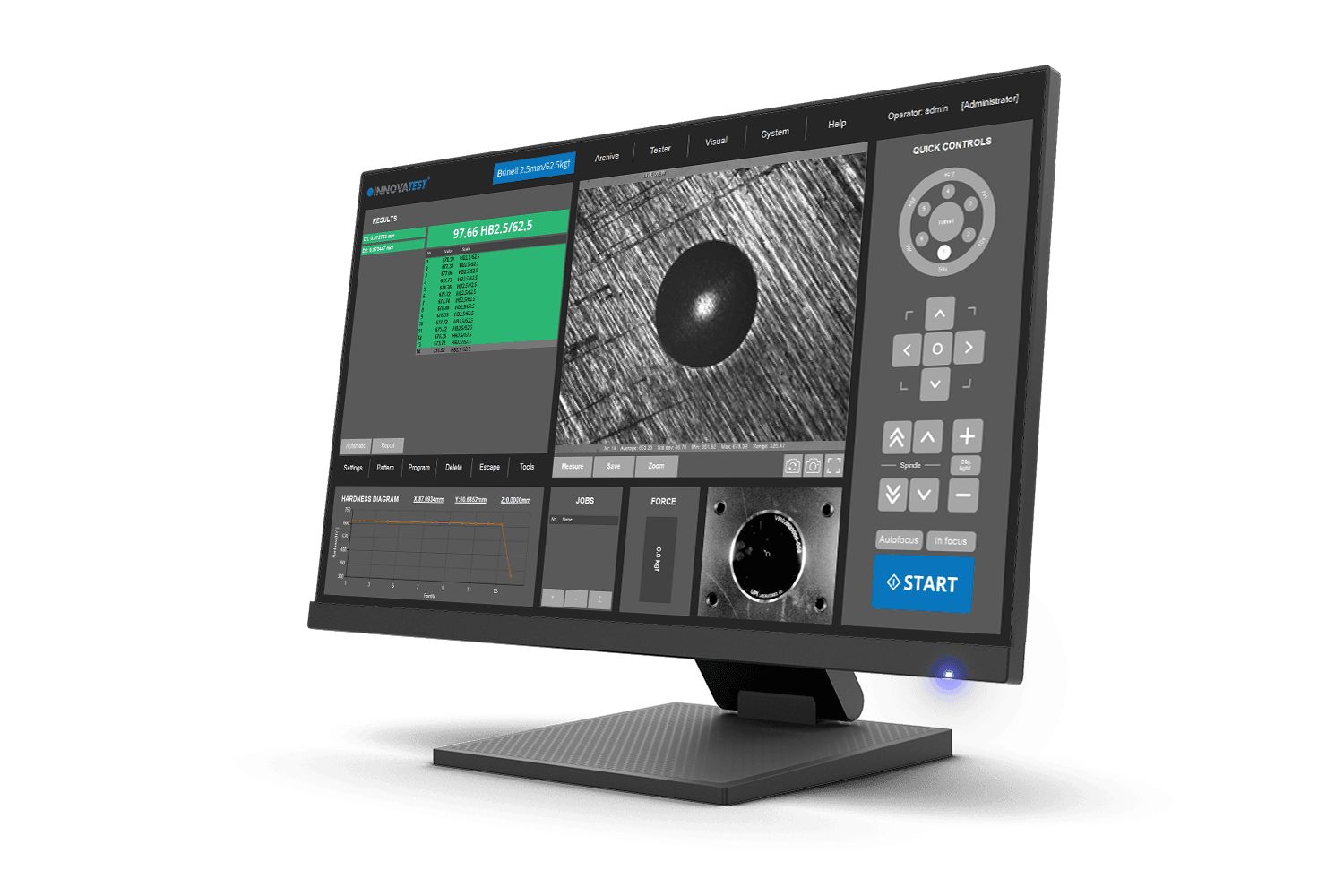 Duromètre Vickers à tête descendante - FALCON 5000G2 - INNOVATEST FRANCE - Micro Vickers, Knoop et Brinell avec caméra 18 Mpx_3