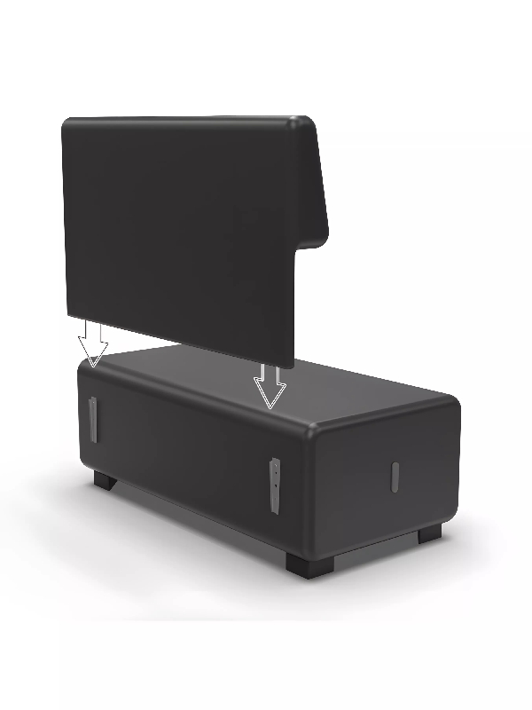 Canapé 2 places similicuir noir_3