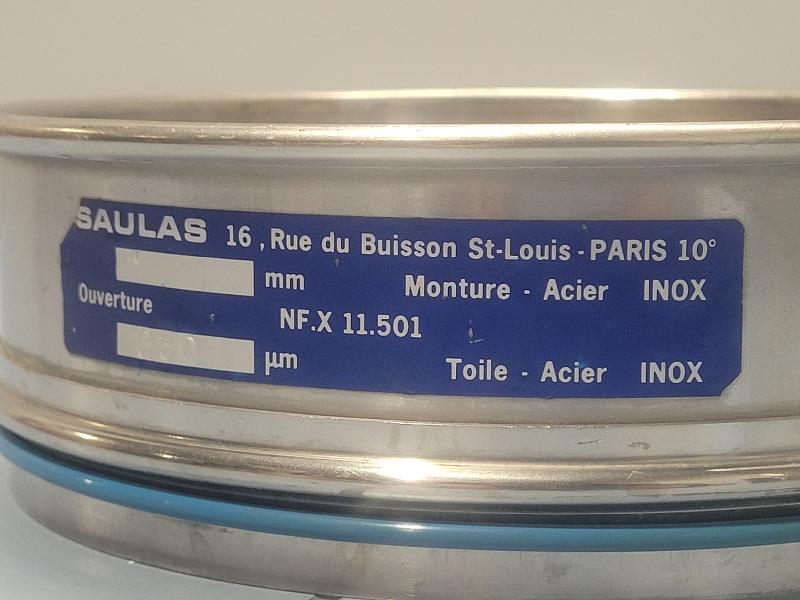 Tamis de test en acier inox SAULAS 200x50mm - 630 µm_3