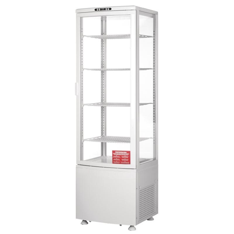 Vitrine réfrigérée - 4 côtés vitrés - porte incurvée 235l blanche_3