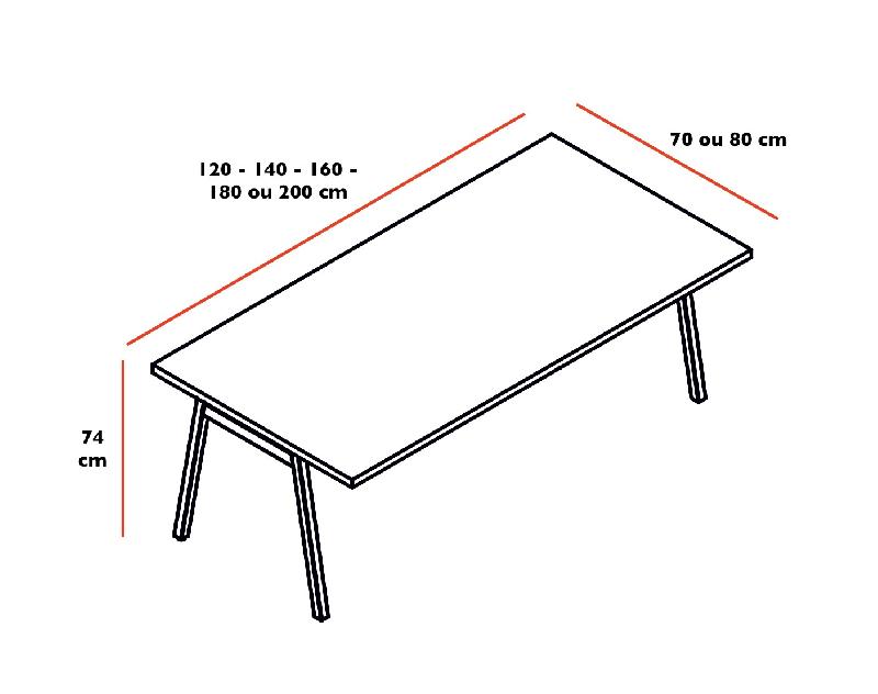 Bureau individuel Ogi M - MDD - Anthracite, 200 x 80 cm_3