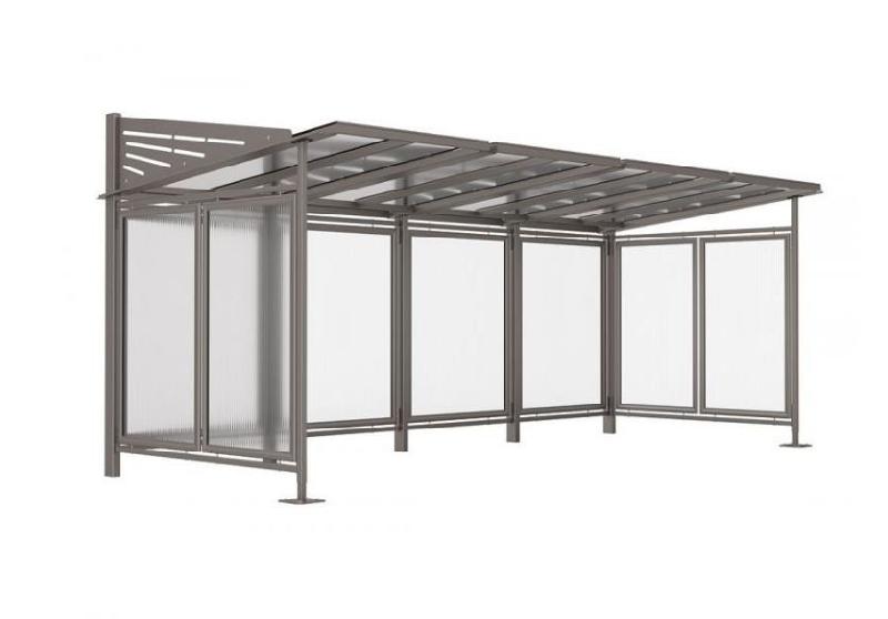 Abri Convivial - abri cycles en porte-à-faux - acier et polycarbonate - 2700x2097x2323 mm_3