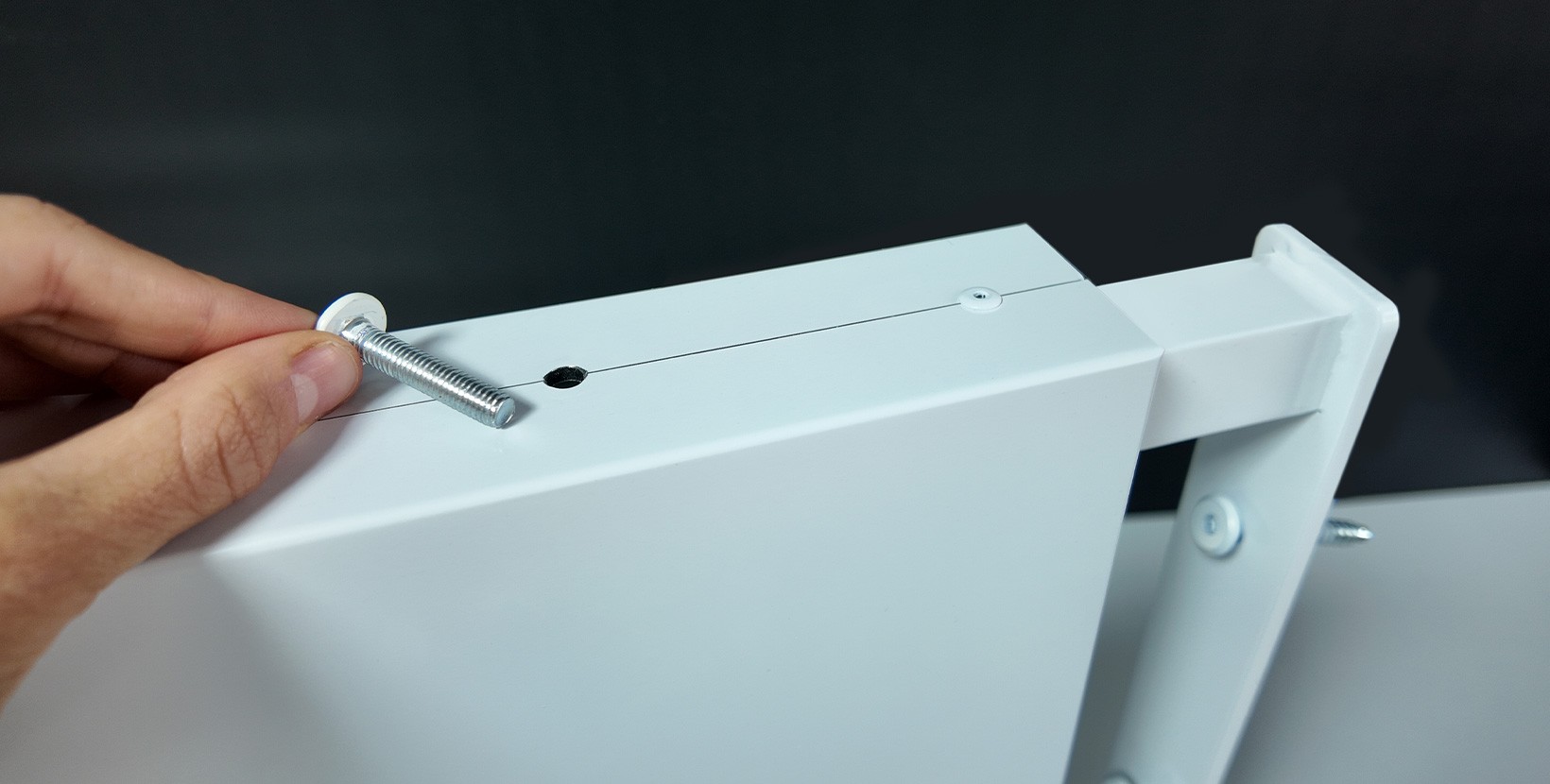 Enseigne drapeau caisson carrée en composite Dibond 3 mm avec supports en aluminium réglables_3